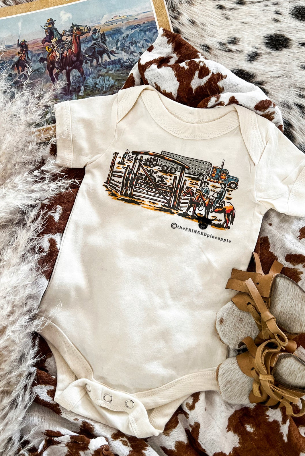 Cow Gathering Design (Youth Onesie/Tee)(cream)
