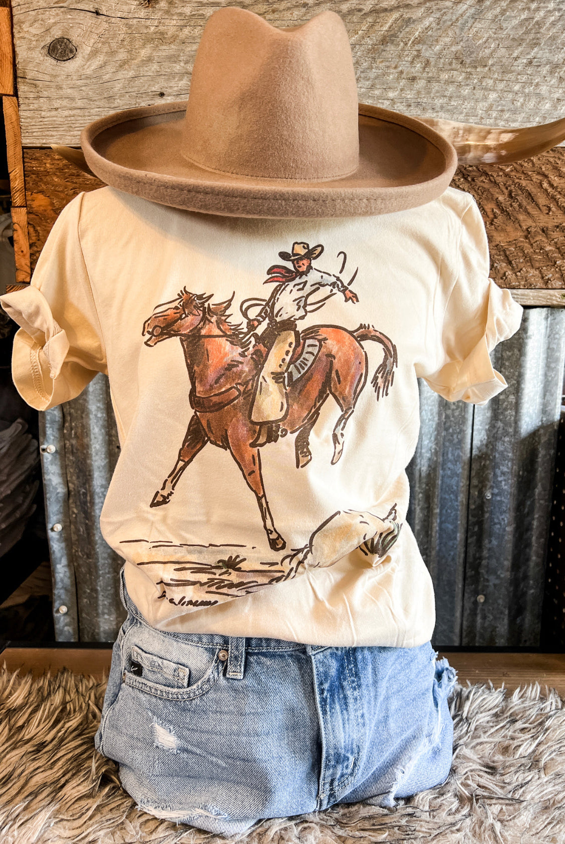 Cody Horse S/S Tee(Adult)(Cream)