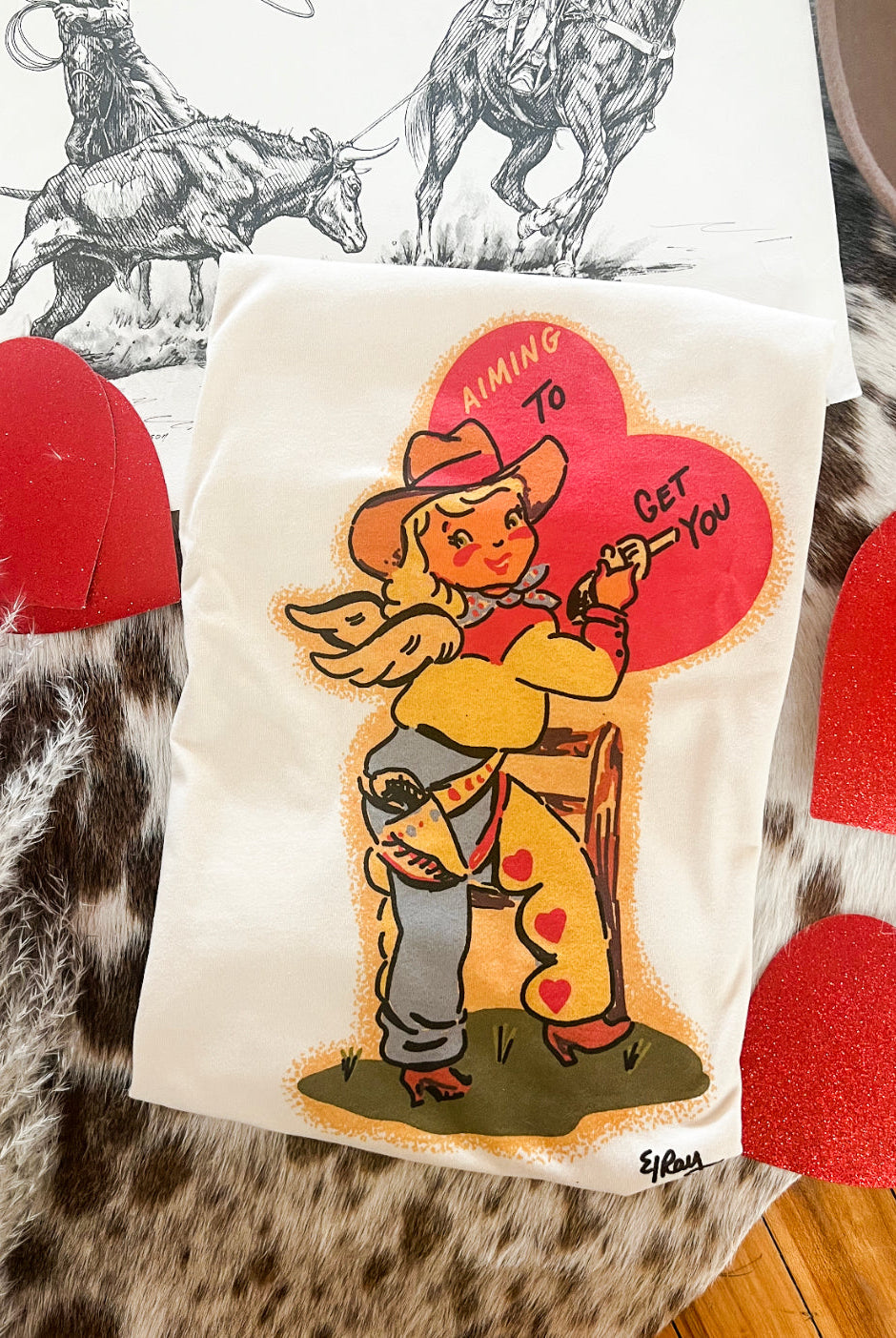 Vintage Cowgirls Tee or Sweatshirt (cream) (Adult)