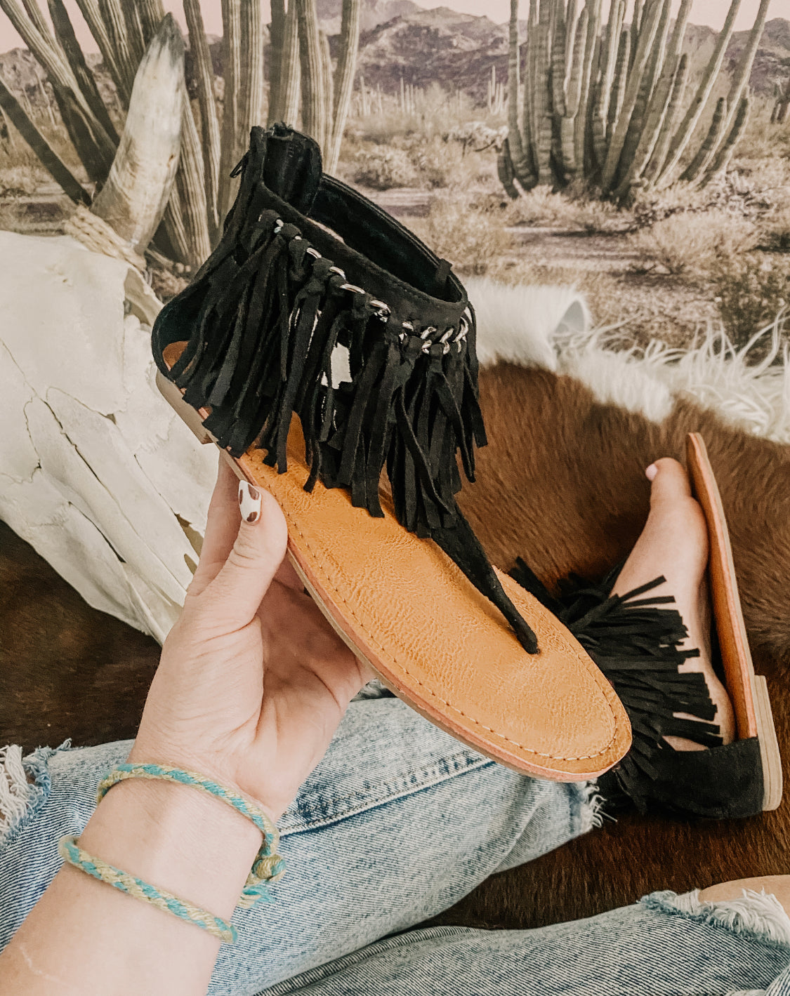 Fringe Is Life Sandals (black) 2.0