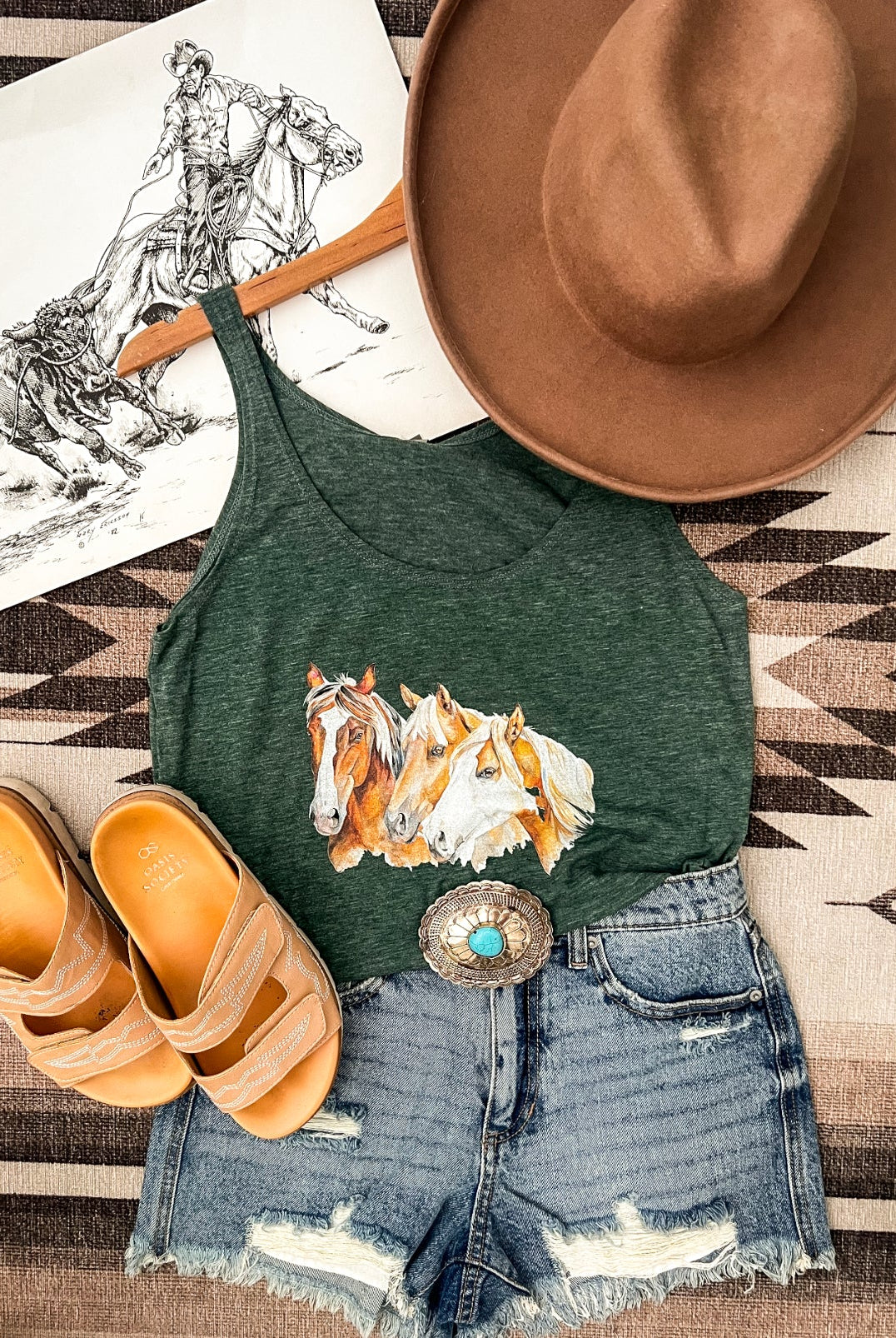 Three Is A Charm Tank (Pine)