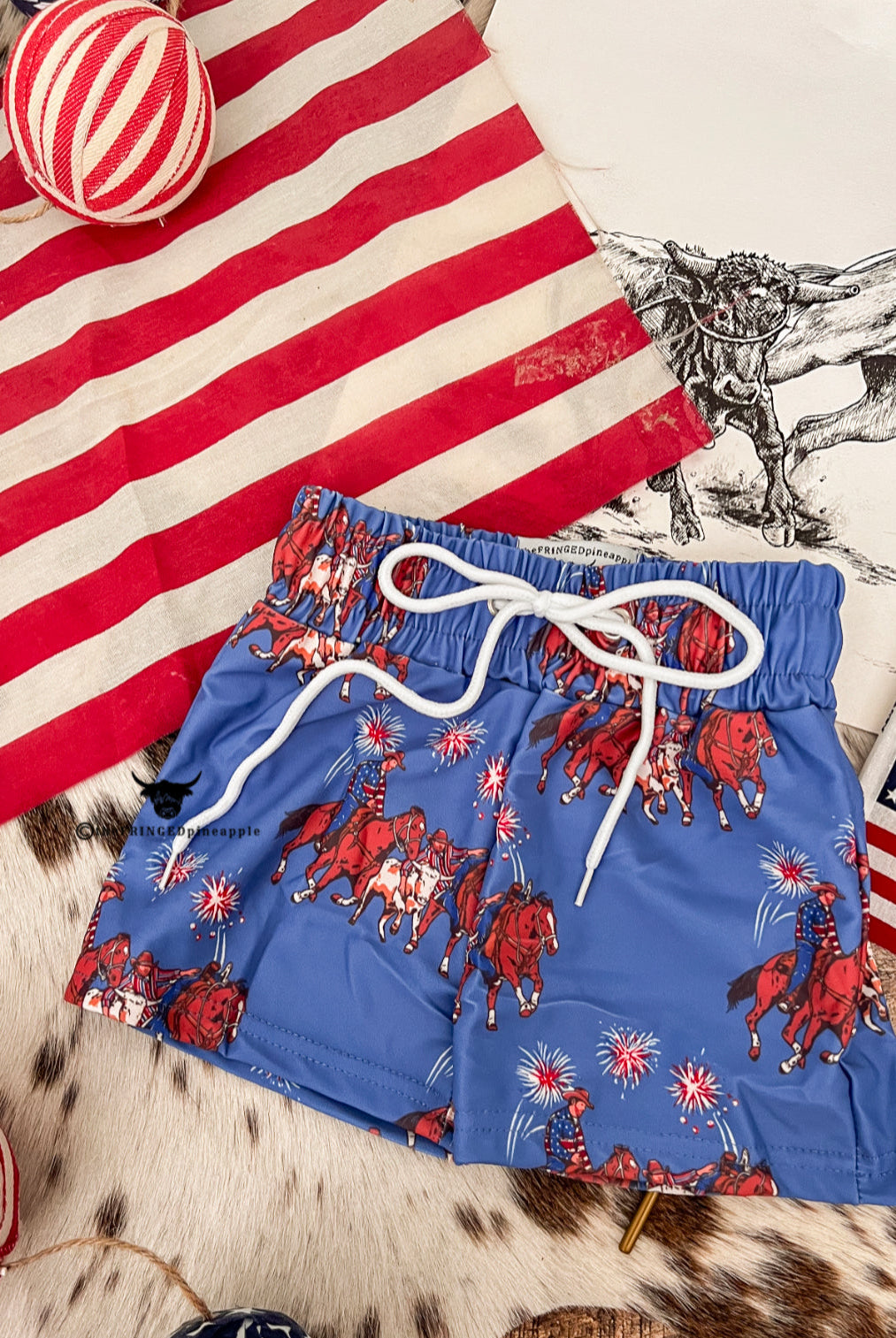 Western 4 Of July-Bulldogger Shorts(little kid)