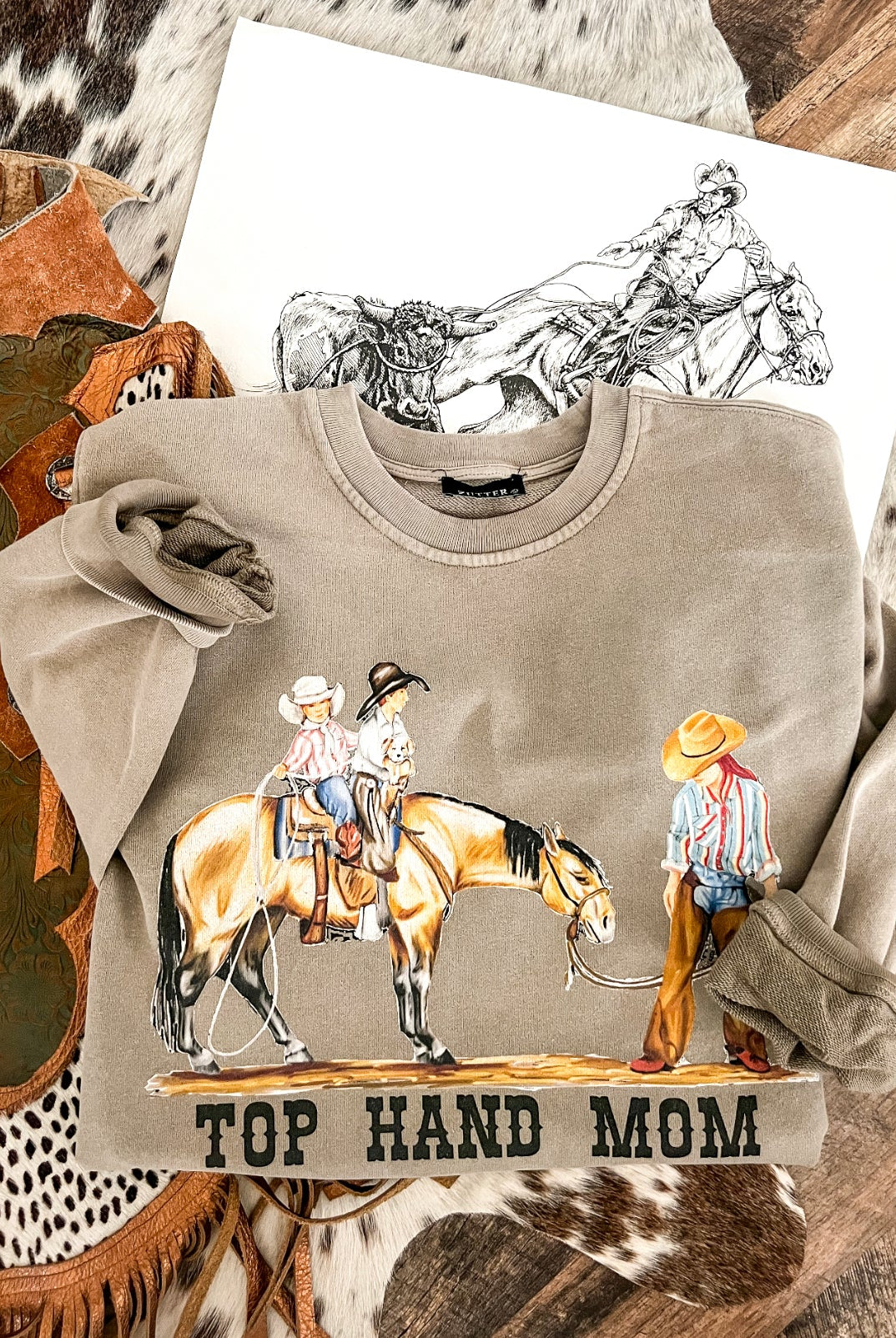 Top Hand Mom Sweatshirt (mocha)
