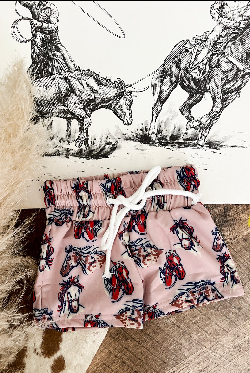 Ride The Pony Rose Swim Trunks(little kid)