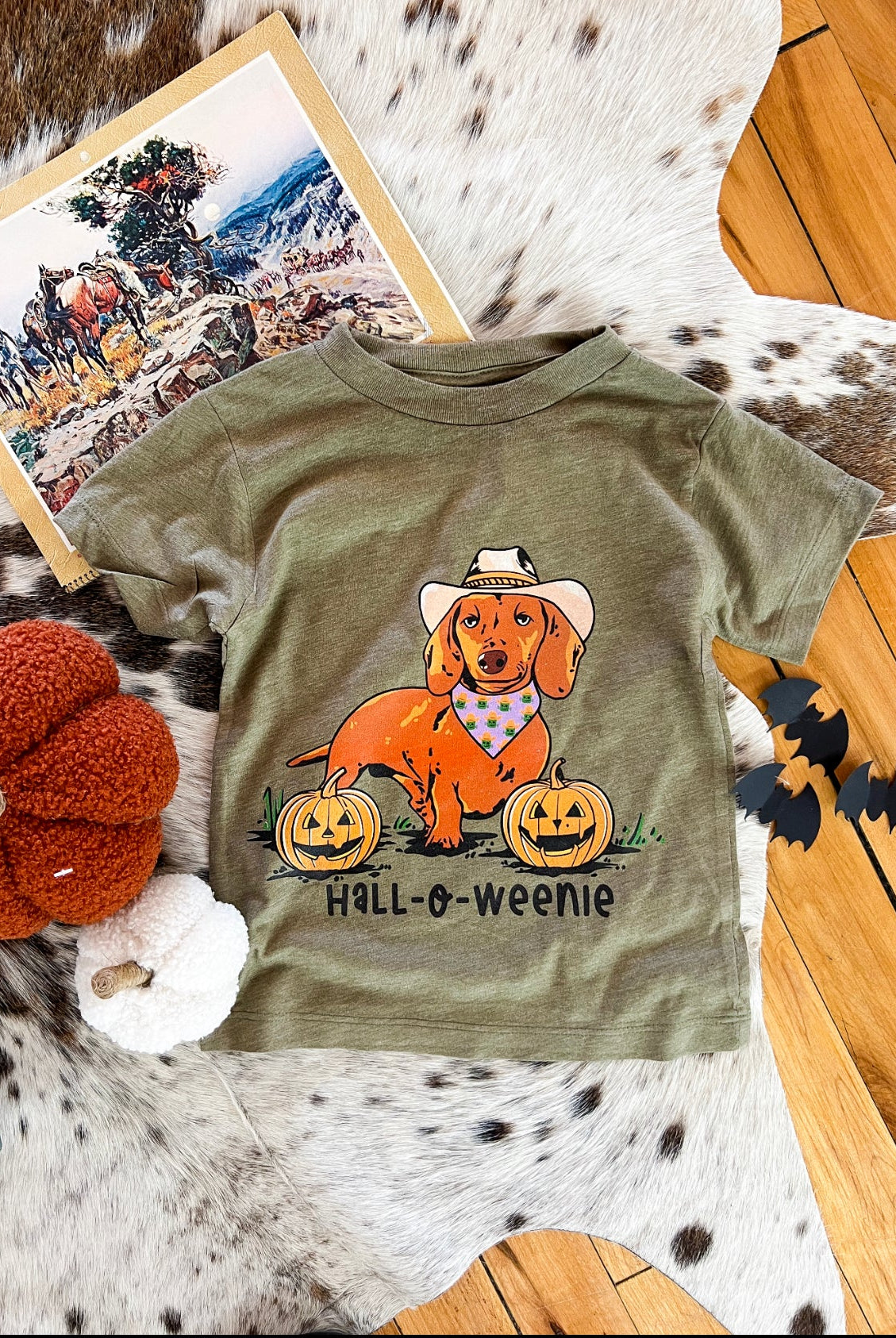 Halloweenie Tee Toddler/Youth (Heathered Olive)