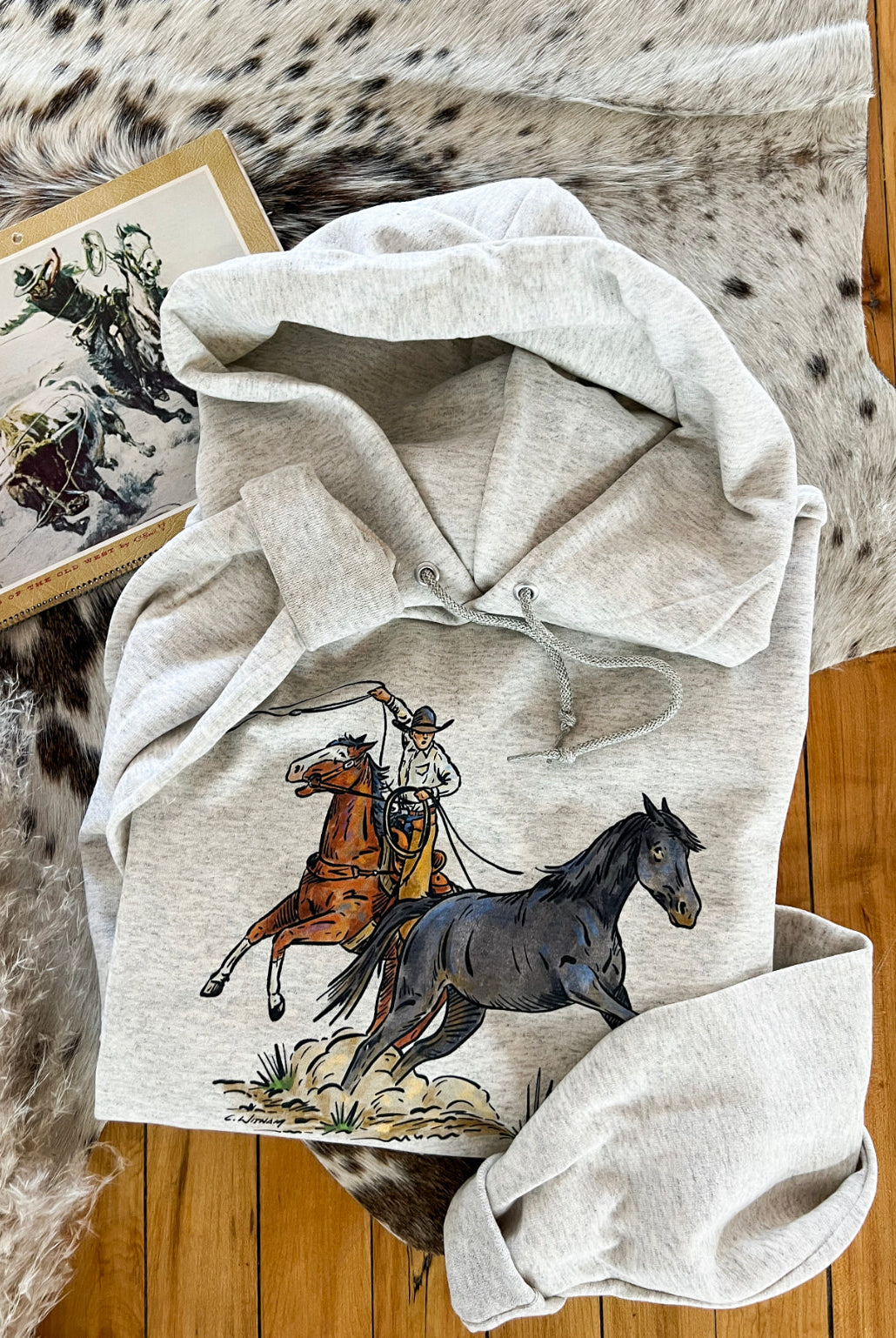 Cody Wild Horse Hoodie(Adult) (Oatmeal)