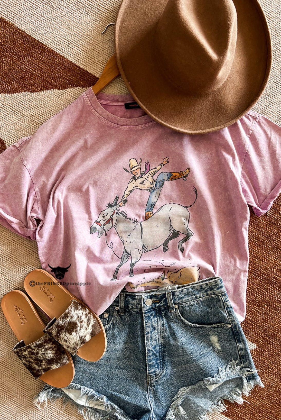 Broncy Donkey TEE(Stone Purple)