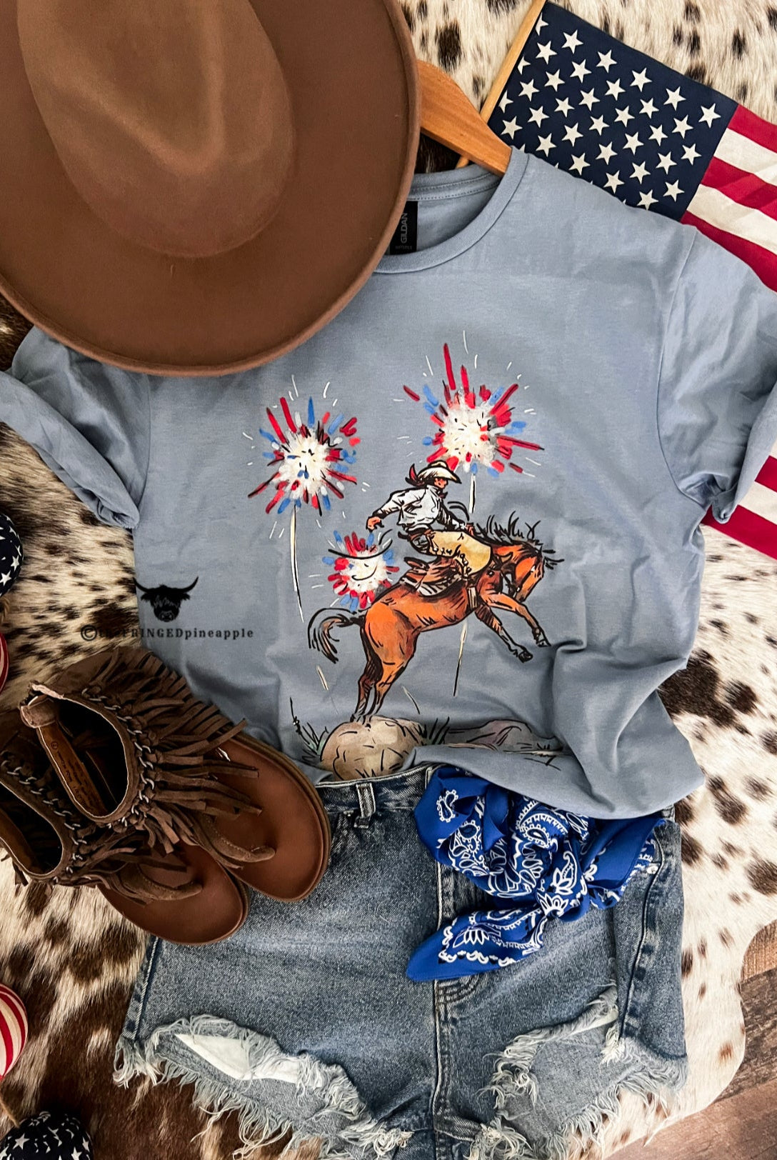 Western 4th Of July - Cody Freedom (stone blue)