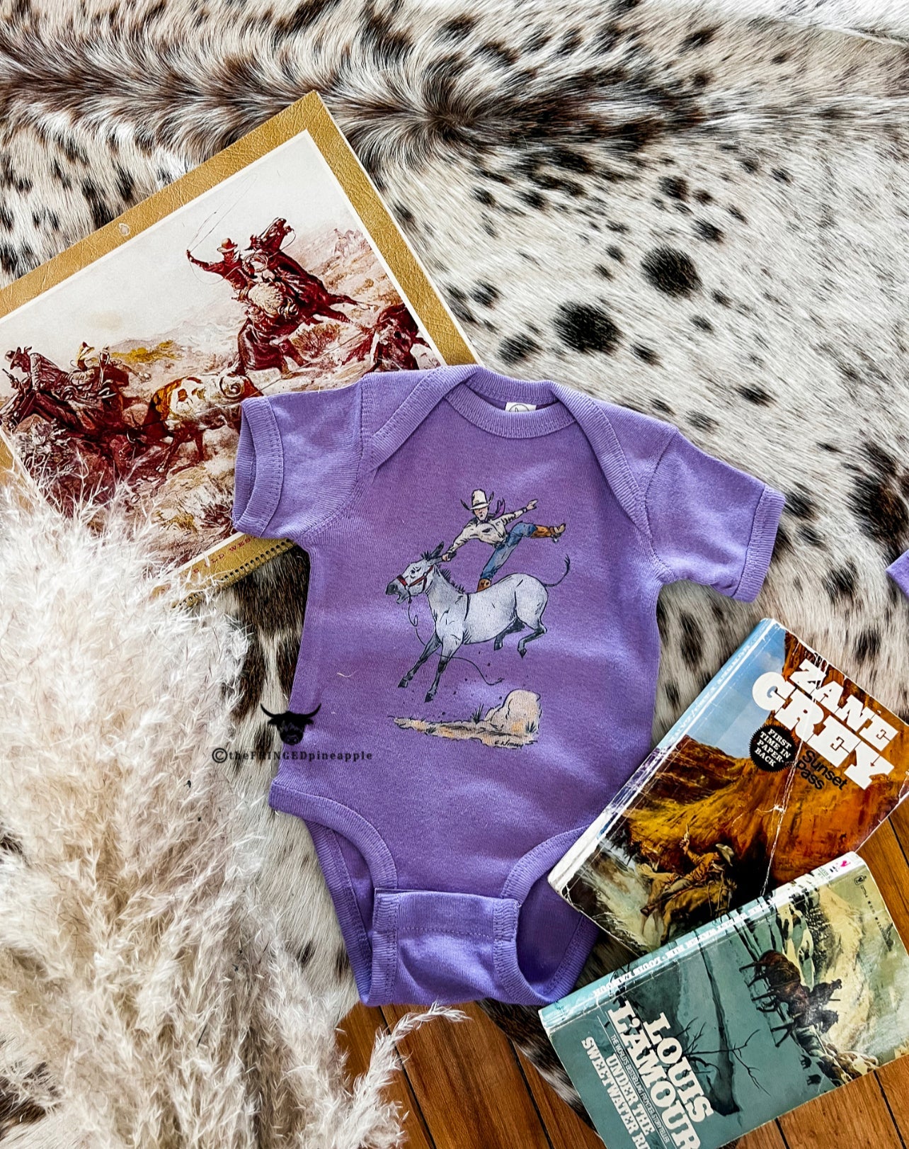 Broncy Donkey Onesie/Tee (Purple) (little kid)