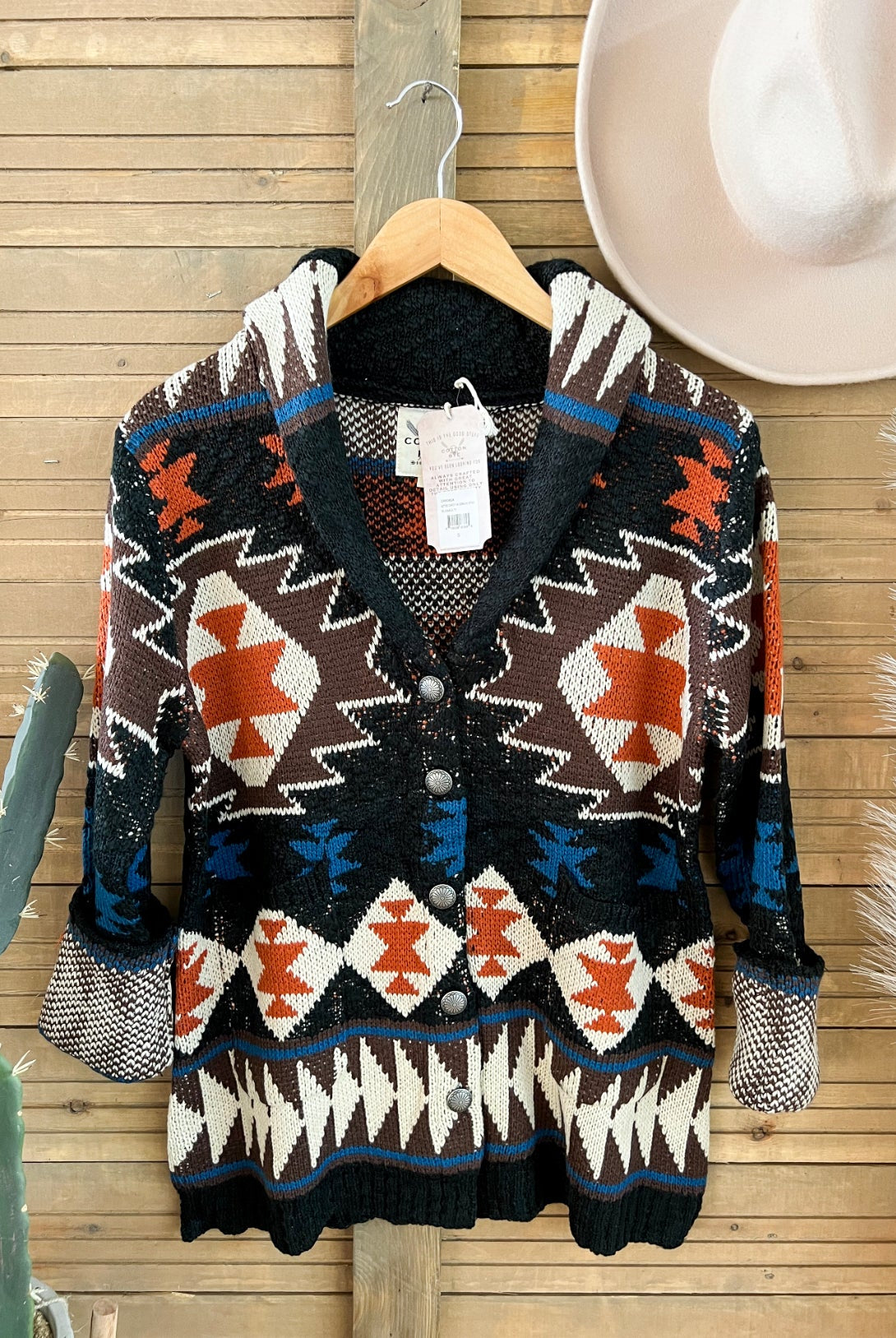 Ranchers Wife Aztec Cardigan(Black)