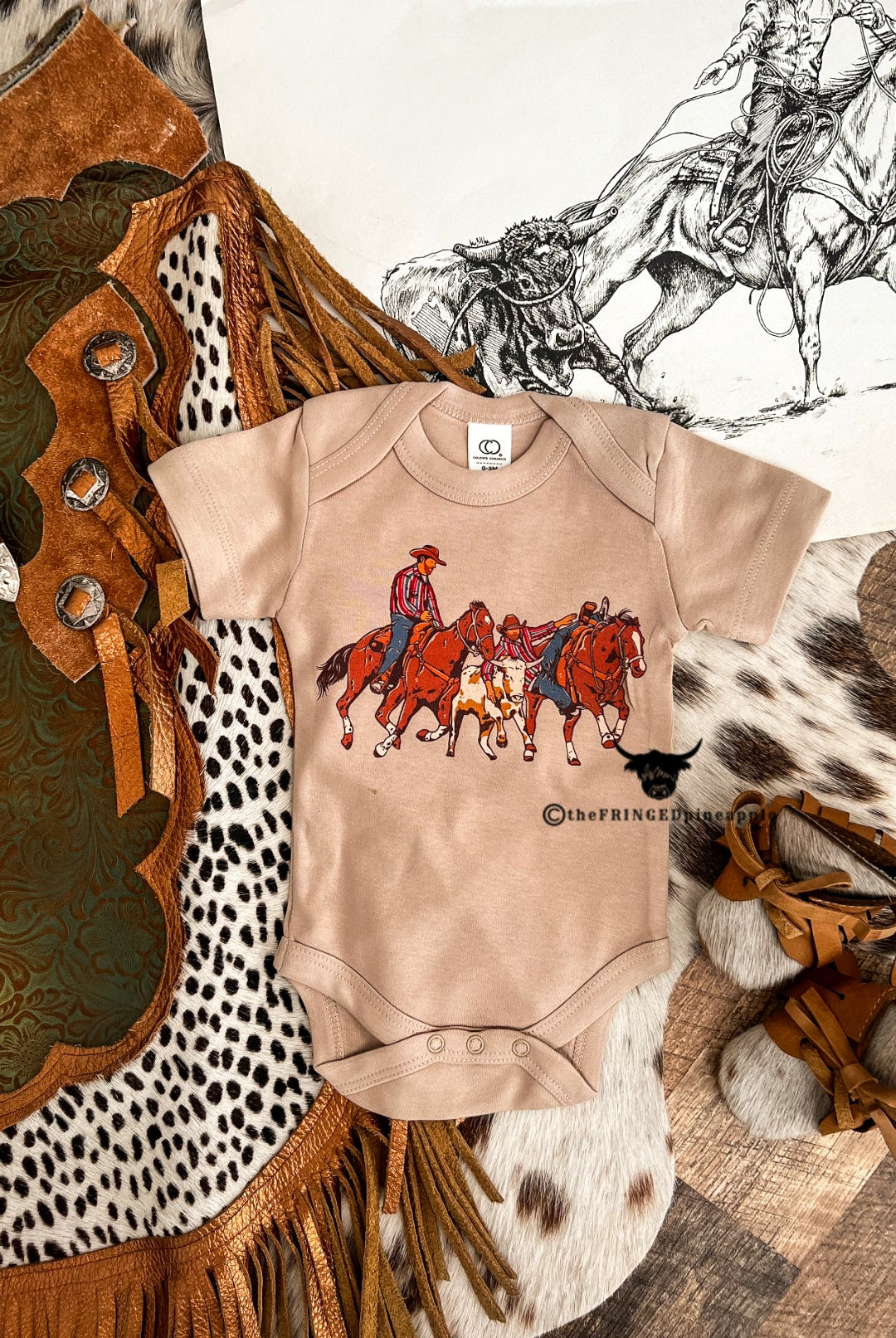 NFR Bulldogger S/S Onesie (Infant)(Clay)