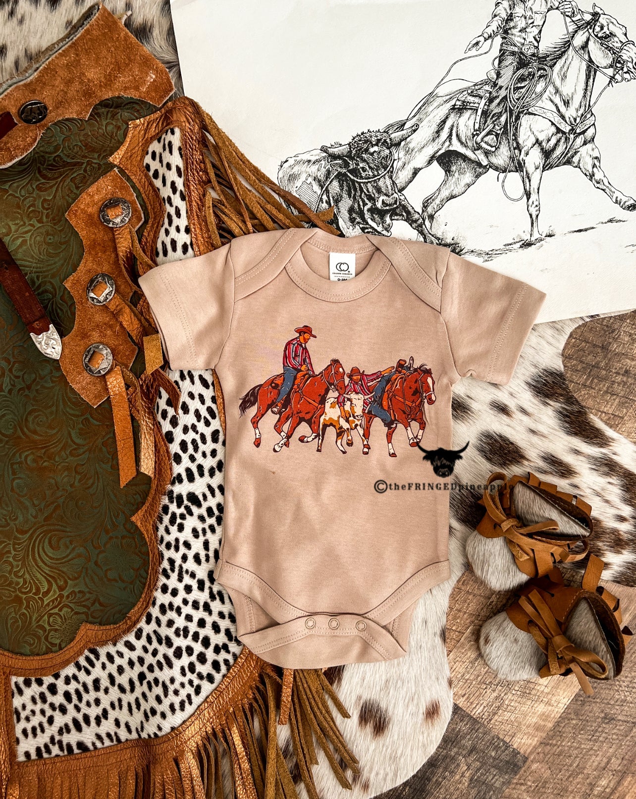 NFR Bulldogger S/S Onesie (Infant)(Clay)