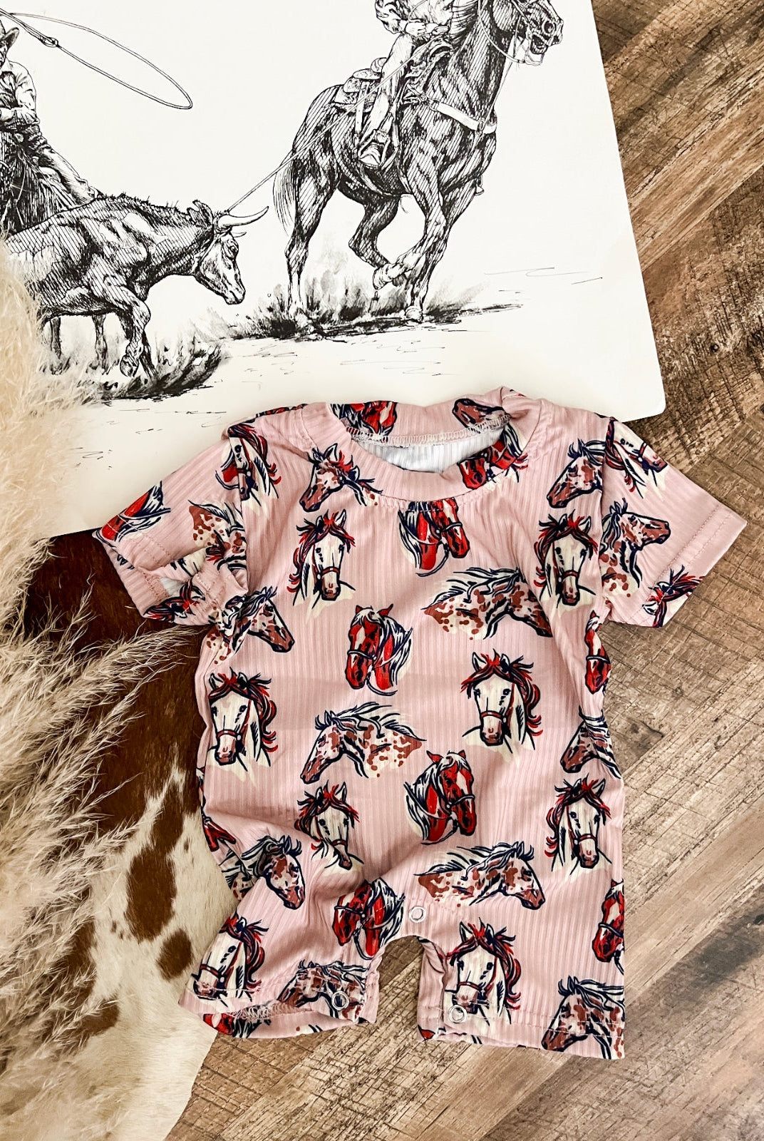 Ride The Pony Rose One Piece Romper