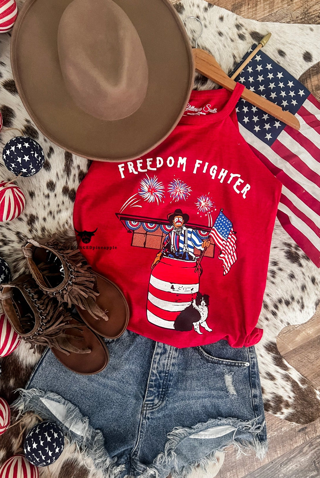Western 4th Of July - Freedom Fighter Rodeo Clown (red)