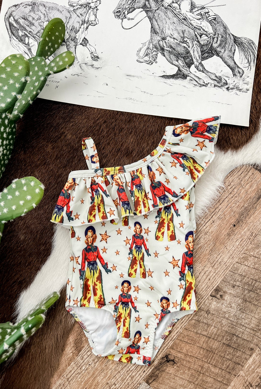 The Retro Cowgirl Ruffle Swimsuit