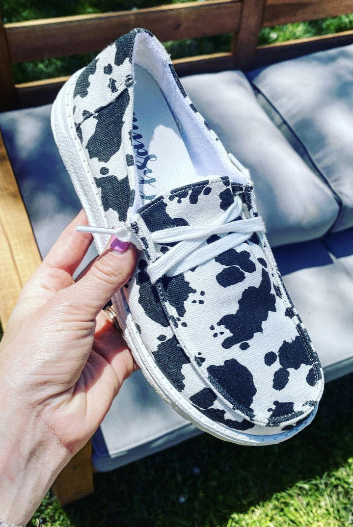 Milk Maid - Cowprint Sneaker 6.5