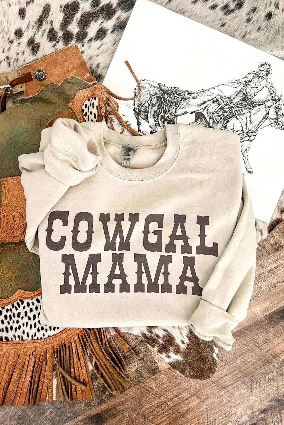 Cowgal Mama Sweatshirt (light taupe)