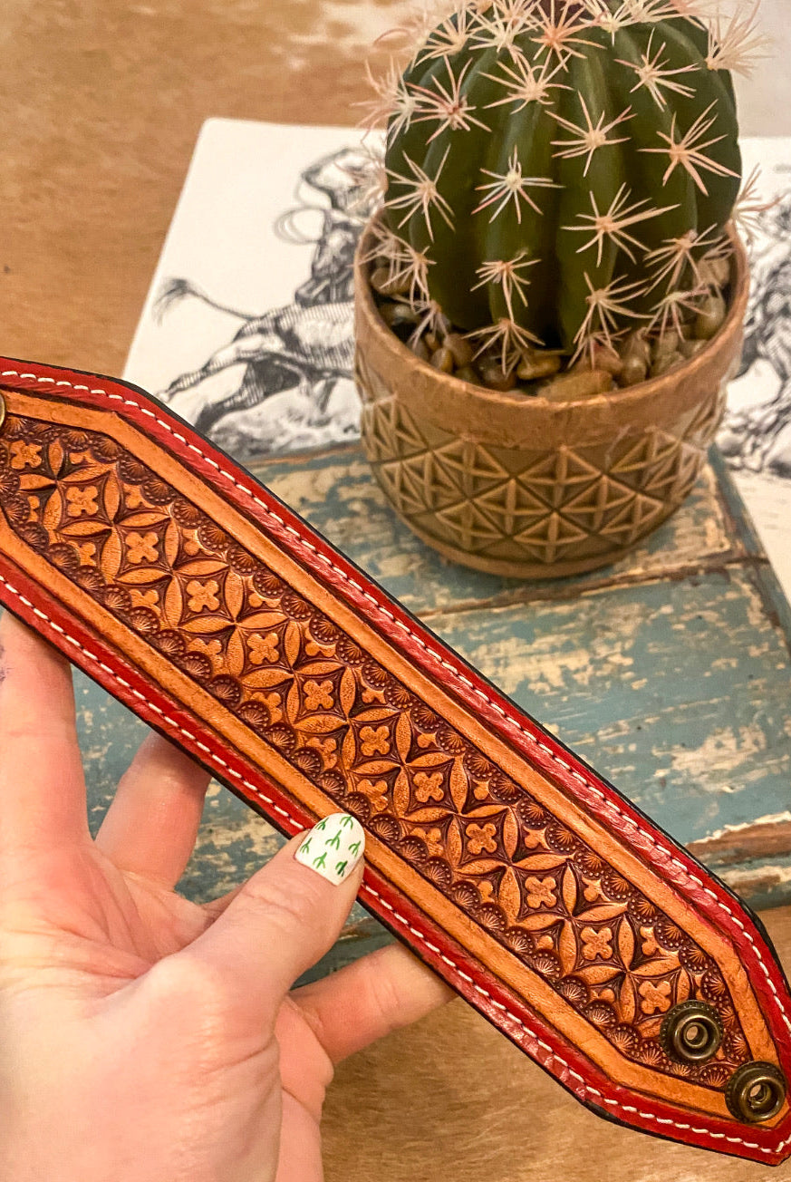 Tooled Leather Cuff