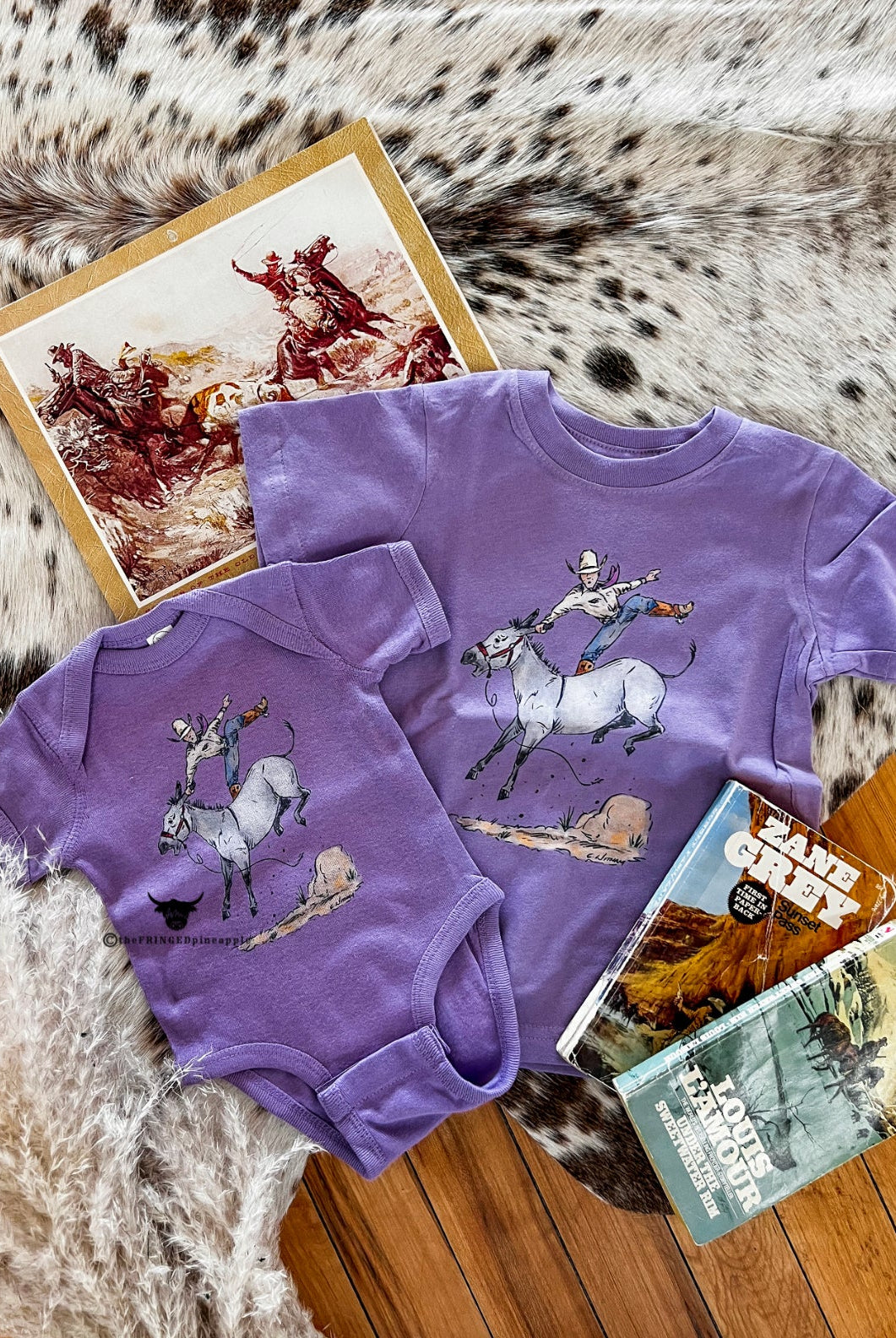 Broncy Donkey Onesie/Tee (Purple) (little kid)