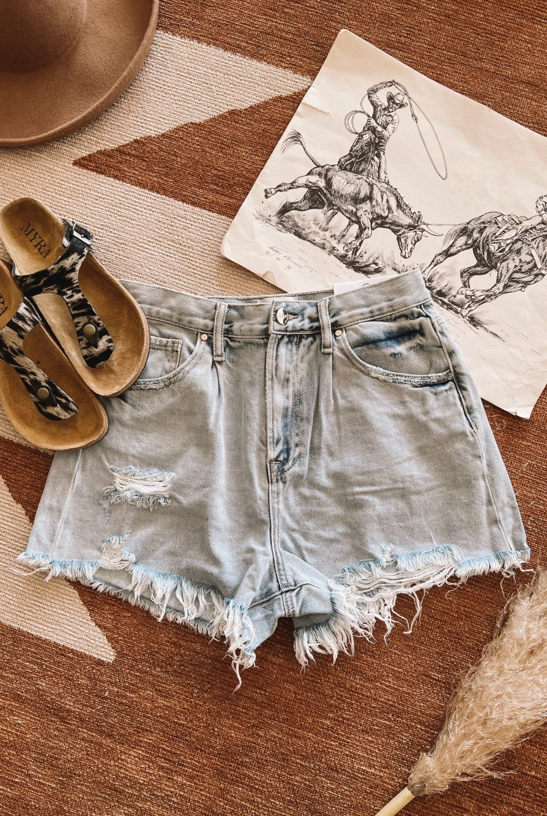 High Rise Dreamin Days Denim Shorts(S5071-3)