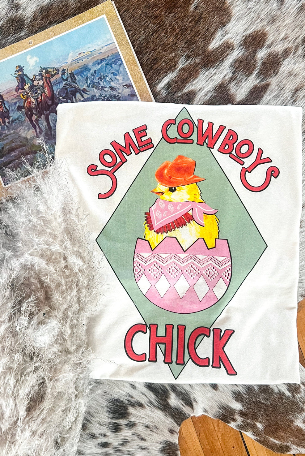 Some Cowboys Chick Easter Tee or Sweatshirt (cream) (Adult)