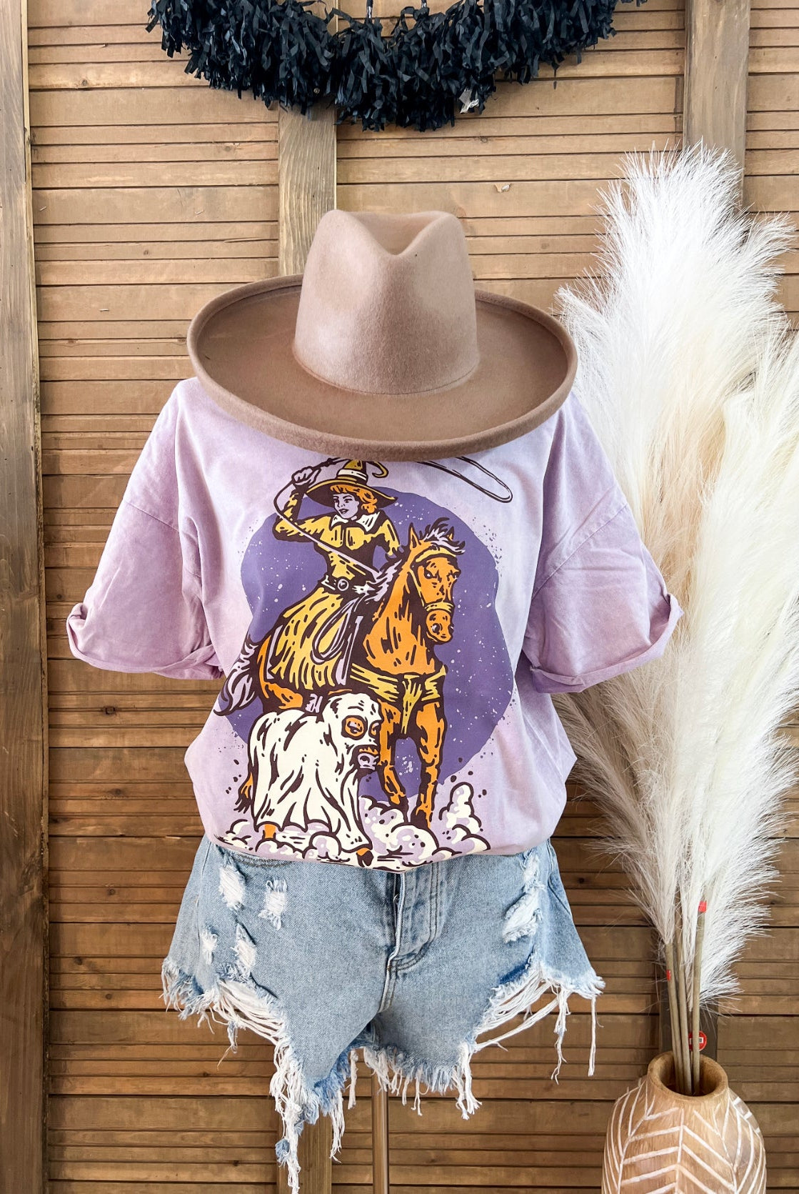 Purple Halloween Breakway Witch Tee (purple stone)