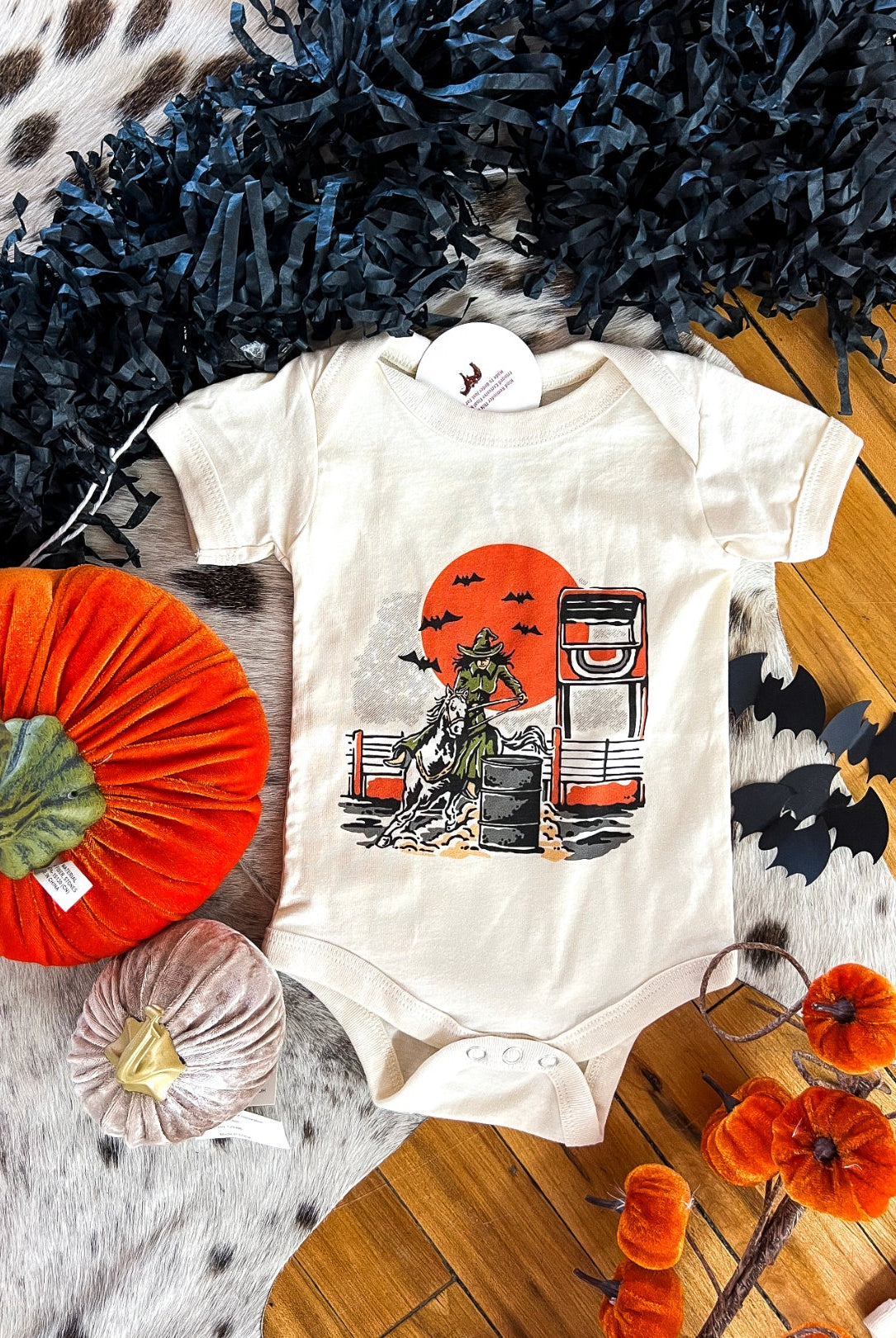 Halloween Barrel Racer Design (Youth Onesie/Tee)(cream)