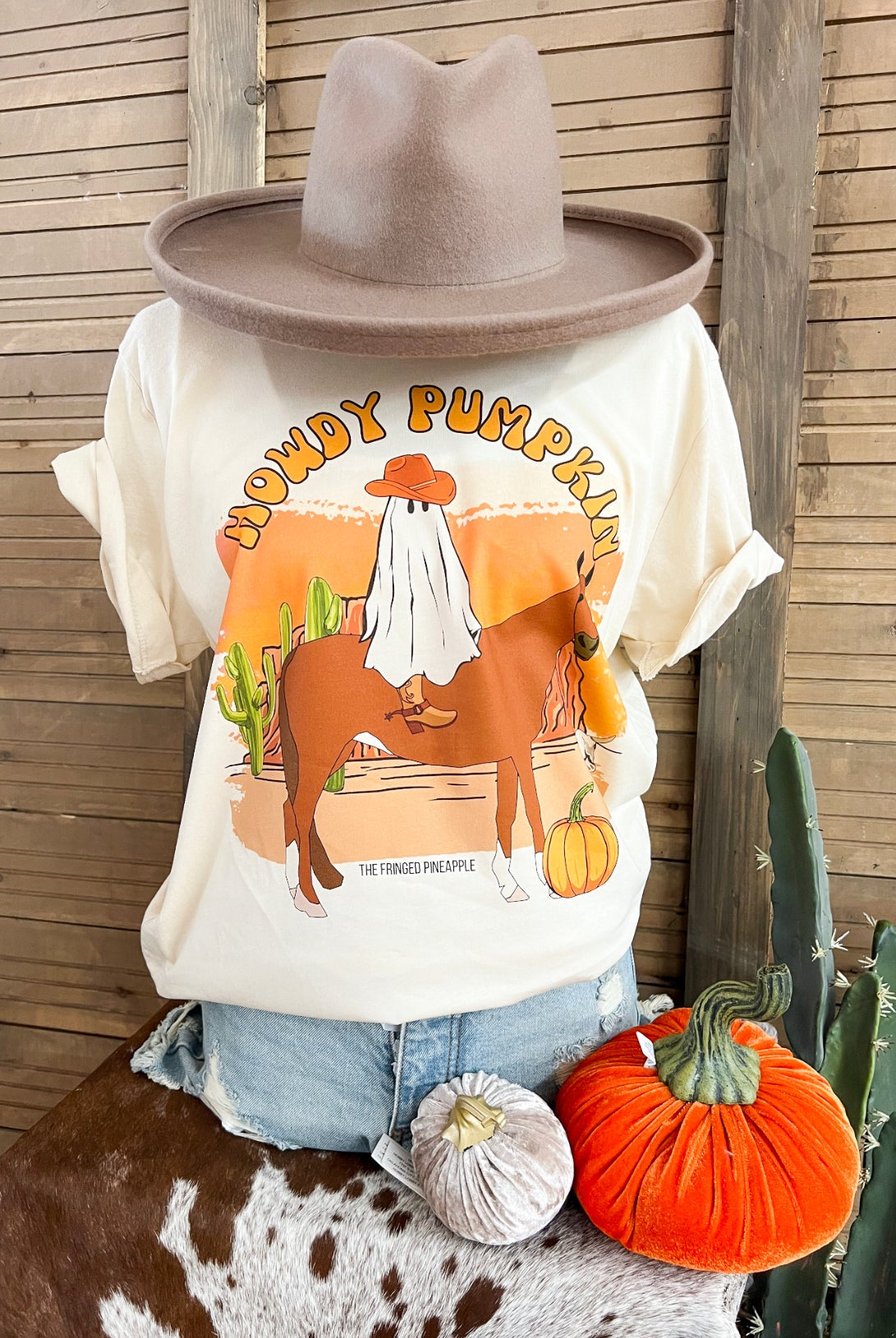 Howdy Pumpkin Tee(Fringed exclusive)(cream)