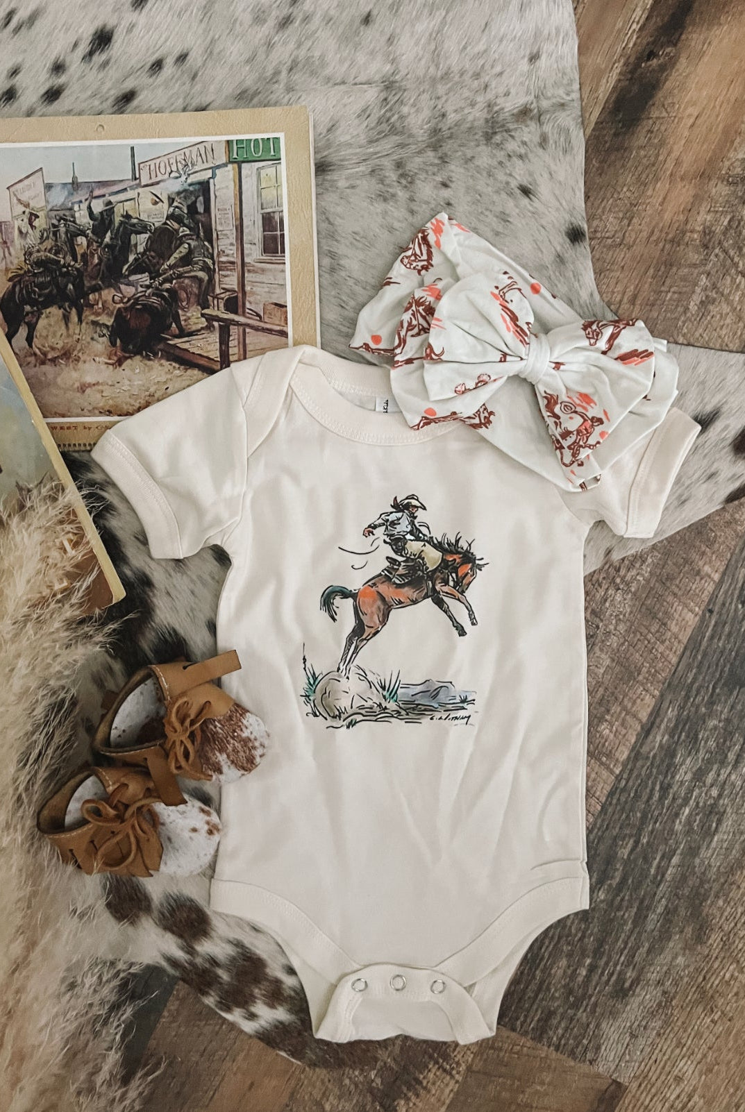 Cody Freedom S/S Onesie(Infant)(Cream)