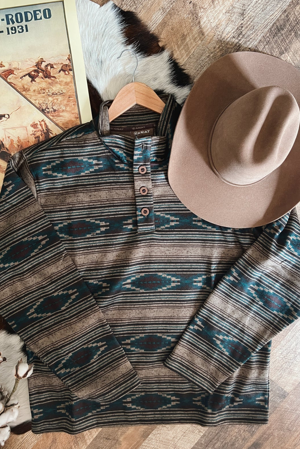 The Cowboys Geometric Pullover (brown tones)