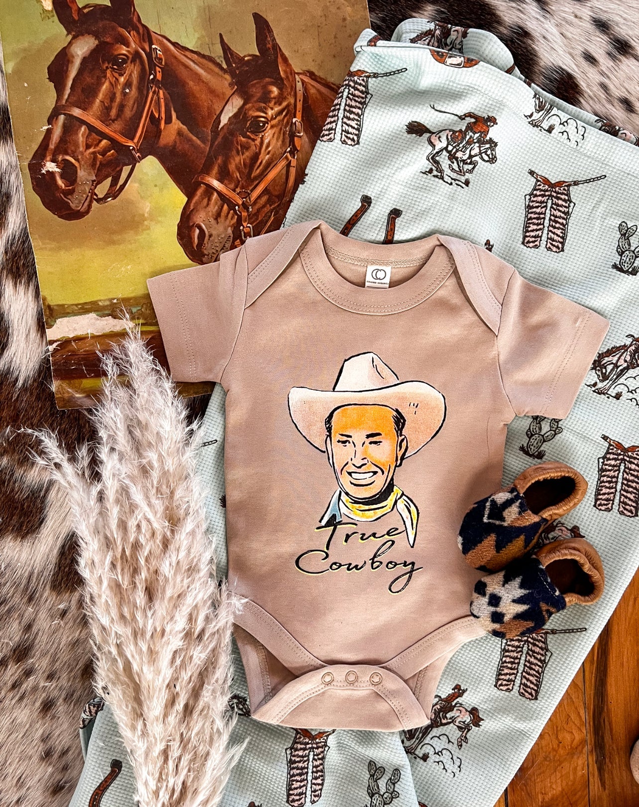 True Cowboy S/S Onesie/S/S Tee(little kid)(Clay)