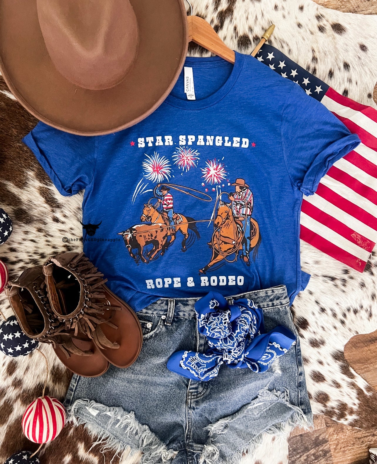 Western 4th Of July - Team Ropers (True Royal)