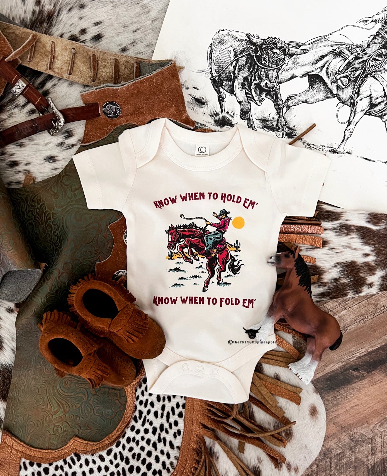 Hold Em’ Desert Cowboy(Onesie Toddler Youth)(cream)