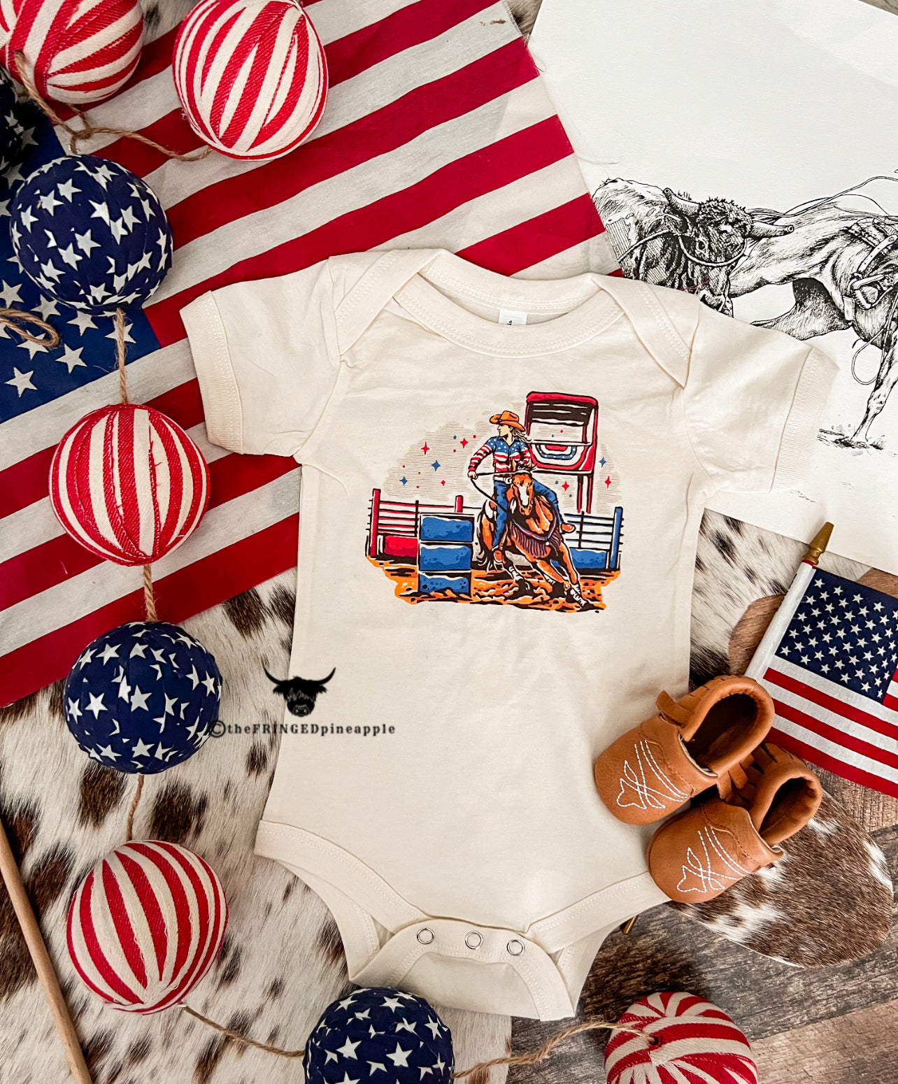 Western 4th Of July - Barrel Racer (Infant/Toddler/Youth)
