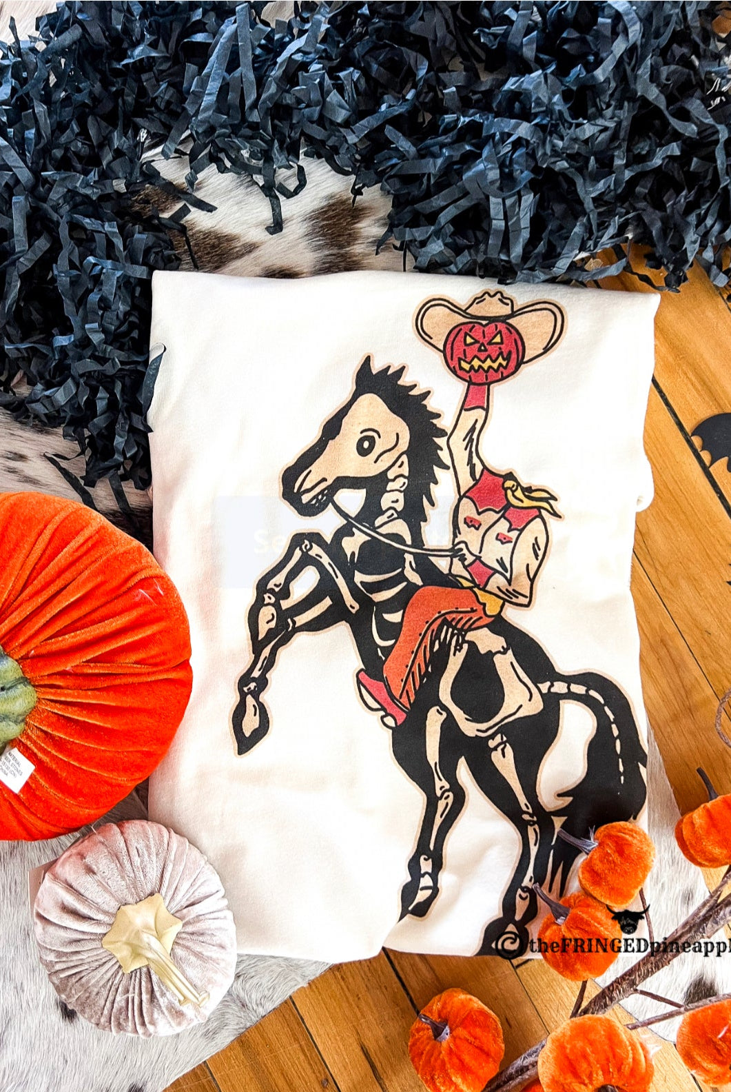 Halloween Horseman Design Tee or Sweatshirt (cream) (Adult)