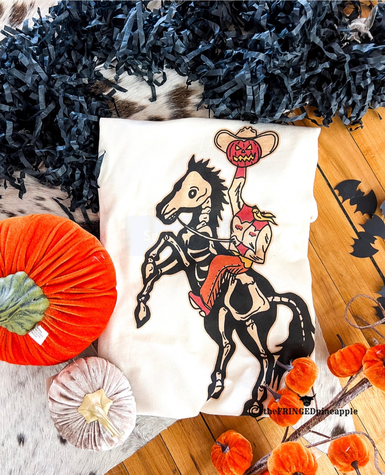 Halloween Horseman Design Tee or Sweatshirt (cream) (Adult)