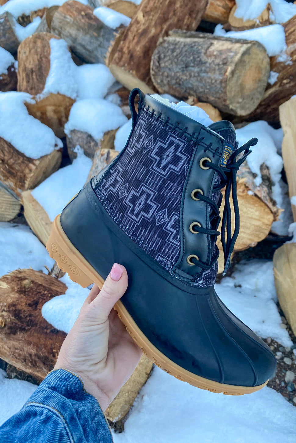 Lined Pendleton Boots (Harding - Black) 10