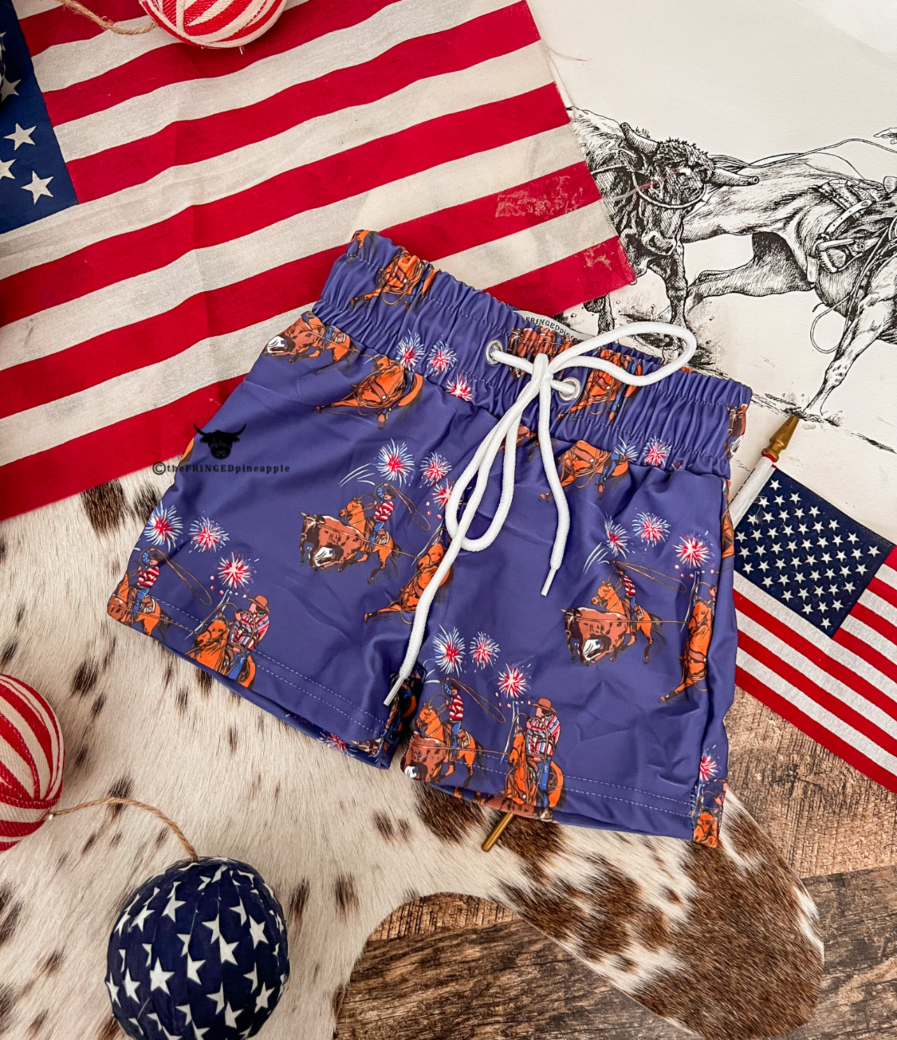 Western 4 Of July-Team Roper Shorts(little kid)