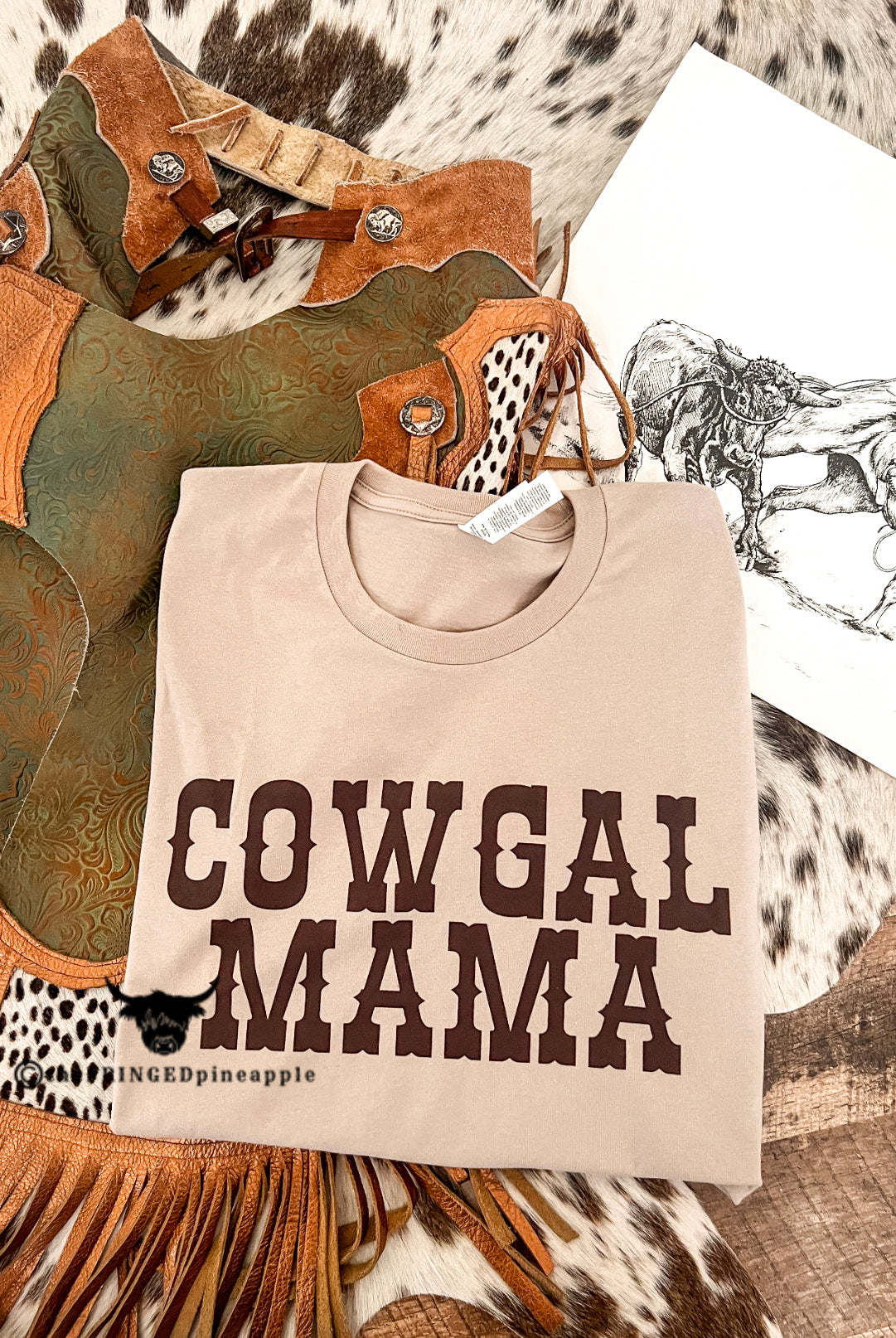 Cowgal Mama Tee (Sand) (Adult)