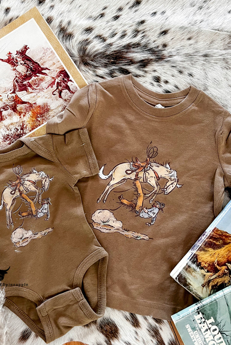 Horse Sandwich Cowboy Buck off(onesies/tee) (coyate) (little kid)