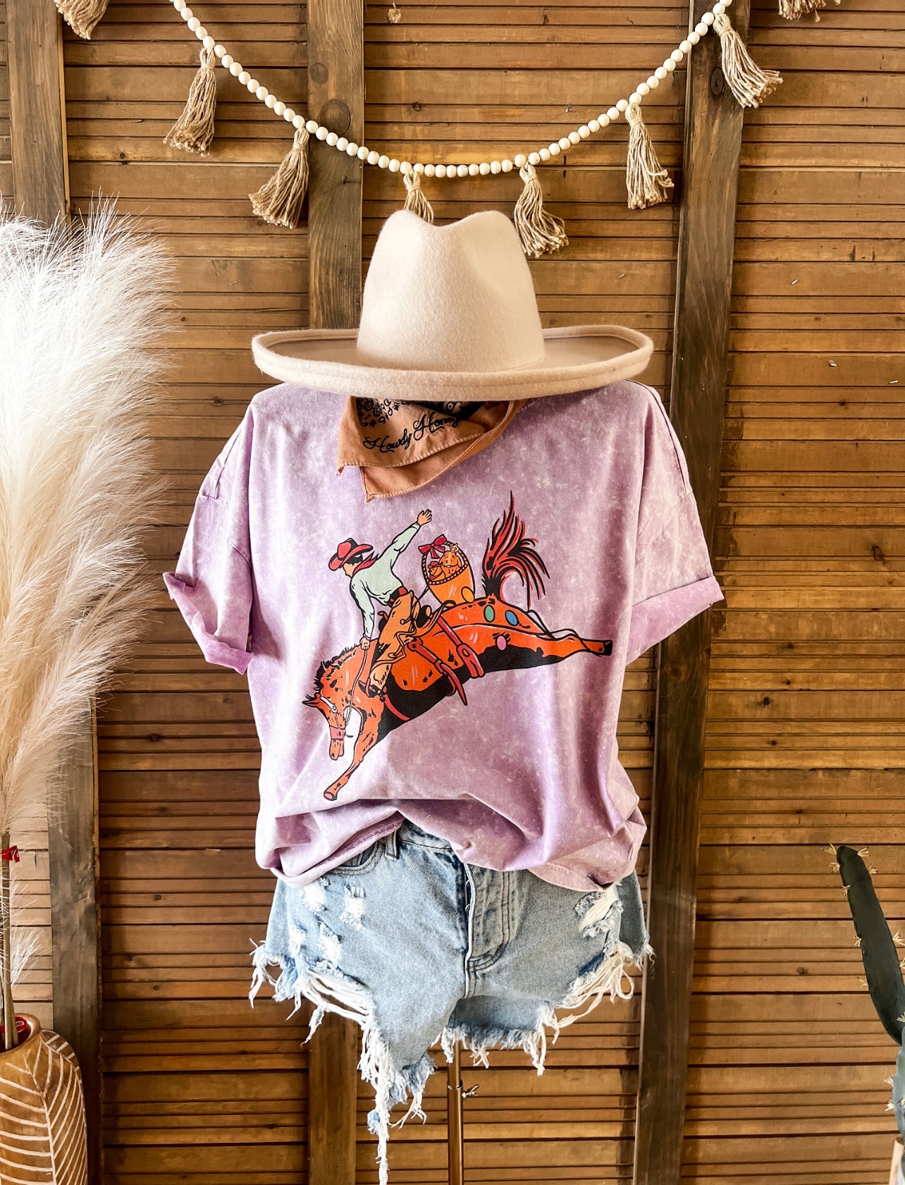 Bronc Cowboy Easter Tee (Lavender)