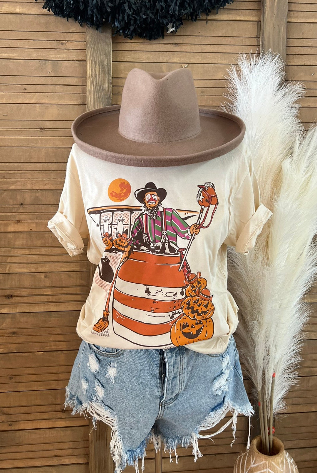 Purple/Green Rodeo Clown Halloween Tee(Fringed exclusive)