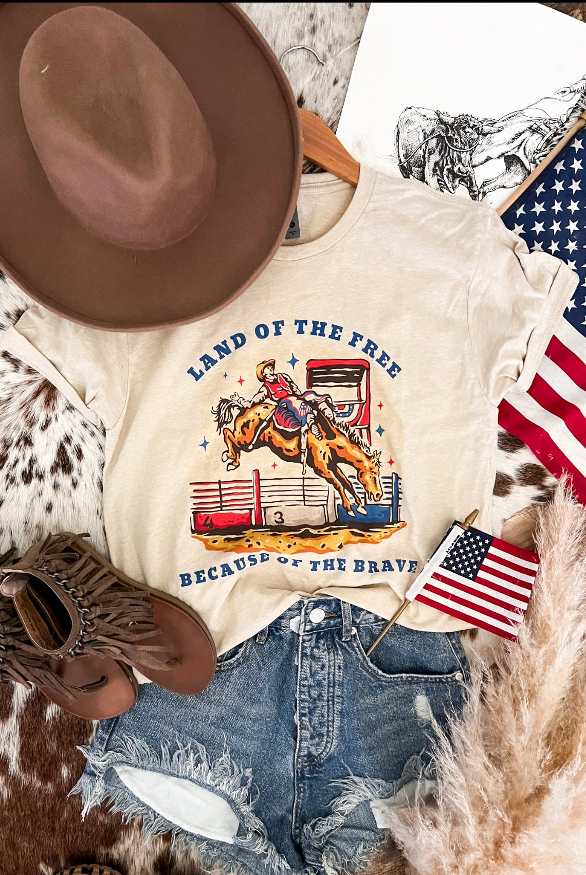 Western 4th Of July - Land Of The Free Buckaroo
