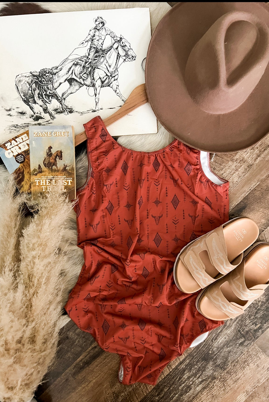 Rust Bullskulls One Piece Swimsuit(womens)(final sale)