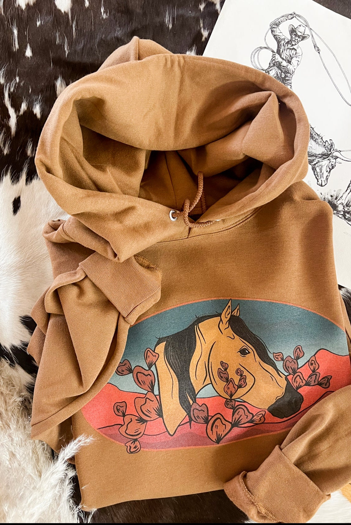 Desert Horse Hoodie (Adult)(Cognac)