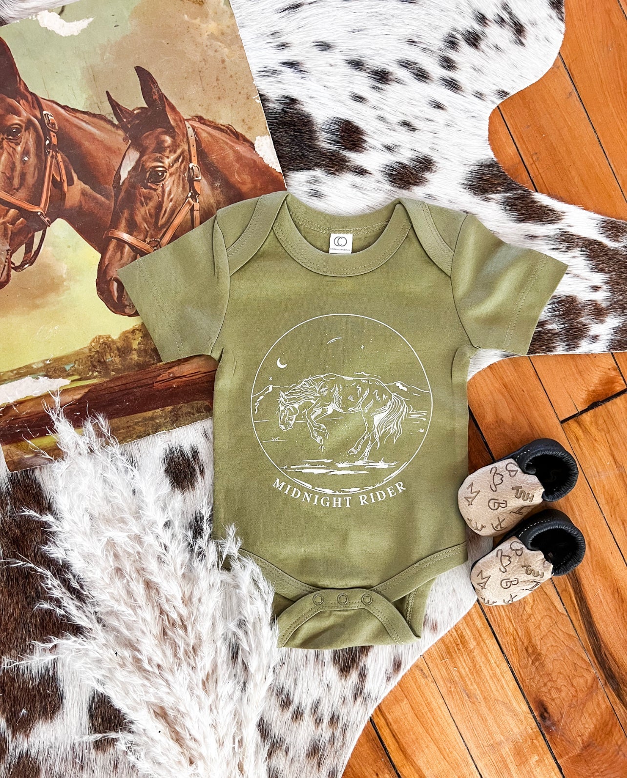 Midnight Rider S/S Onesie/S/S Tee(little kid)(Olive)