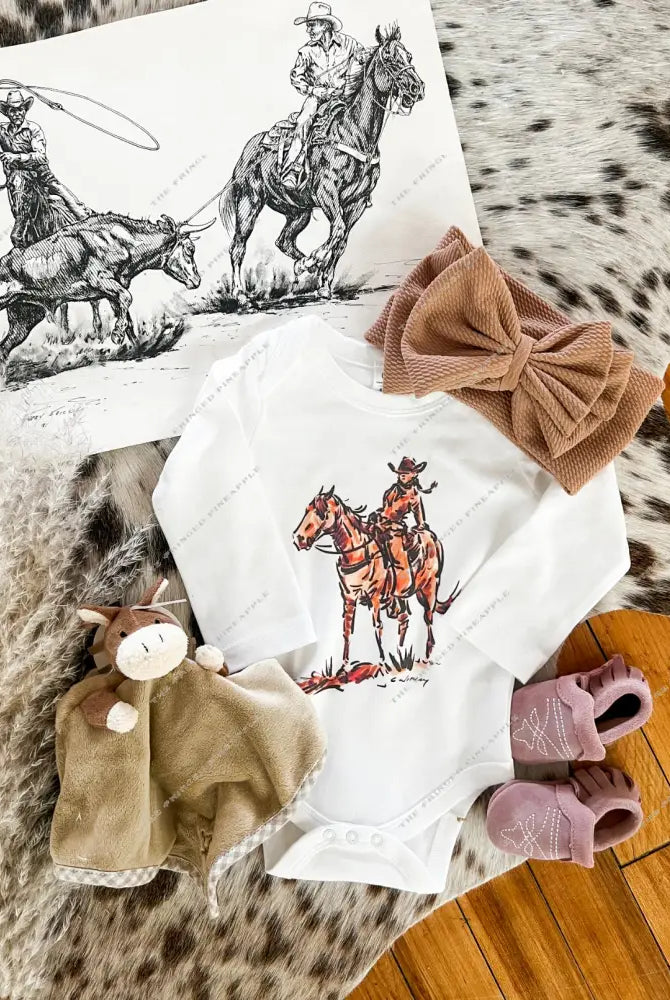 Lonerider Longsleeve Onesie(little kid)(white)