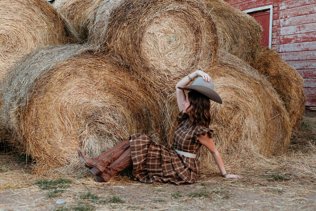 Ruffle Round Up Plaid Dress