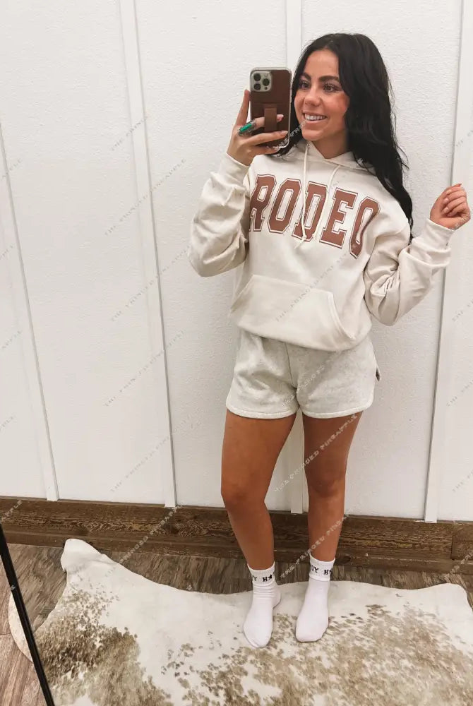 Rodeo Hoodie Short Set(Adult)(Cream)