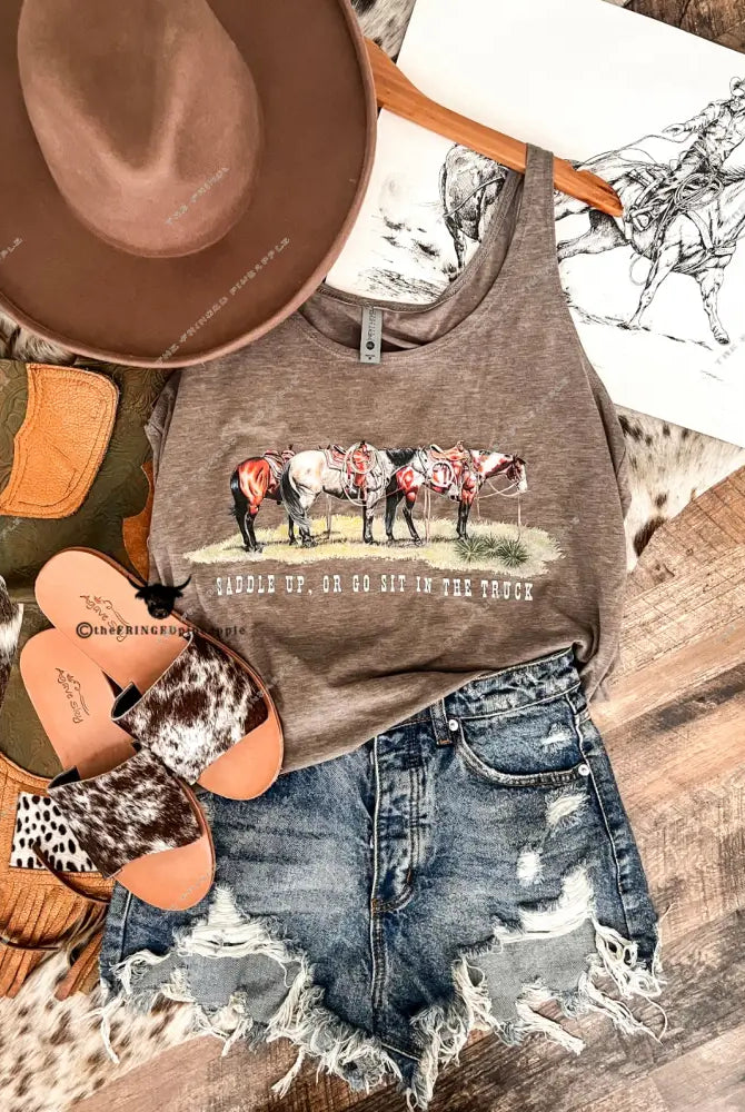 Saddle Up Tank (green/brown)